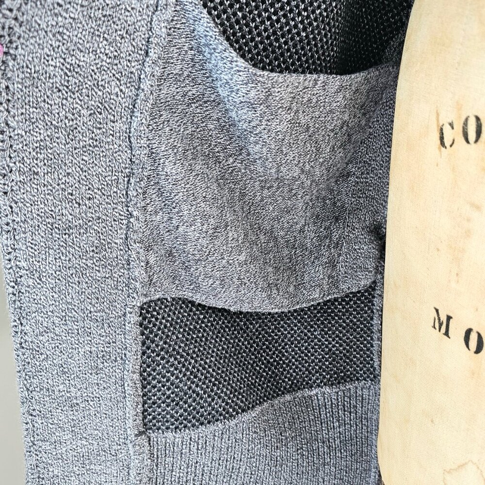 Banana Republic Wolf Intarsia Longline Cardigan Gray Open Front Duster Sweater - Picture 10 of 15